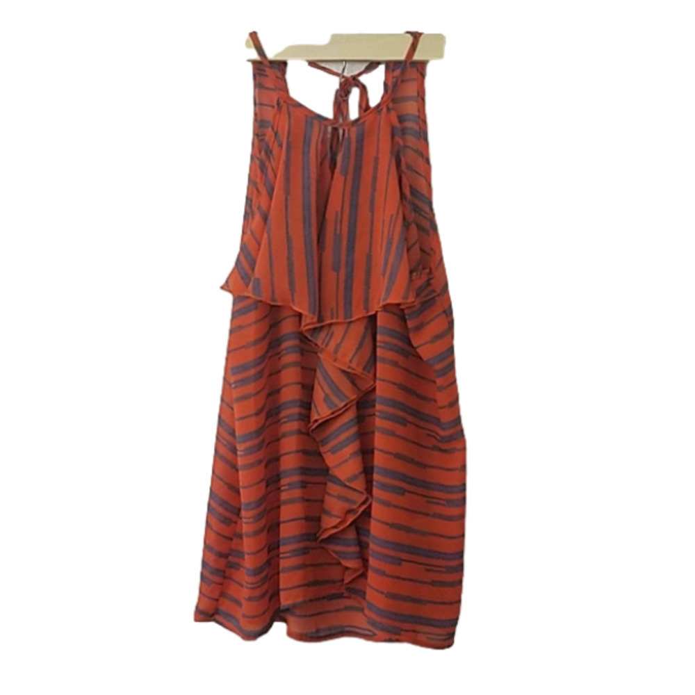 𝅺tua small Sleeveless ruffle halter top blouse